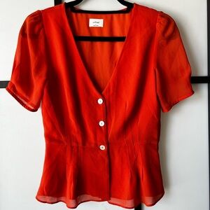 Wilfred Women's Red Button-Up Top
